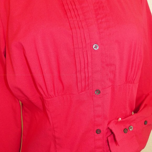 Hot Pink MeXX Long Sleeve Dress Shirt Pleats Sm - Picture 3 of 5
